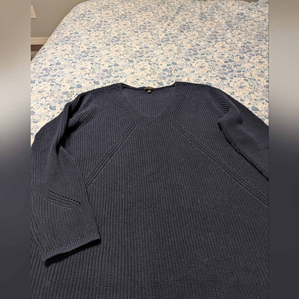 Talbots Navy Knit Sweater - Picture 2 of 6